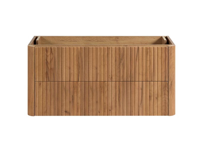  Meuble sous vasque suspendu linea 100 cm chêne craft d'or  - Conforama D