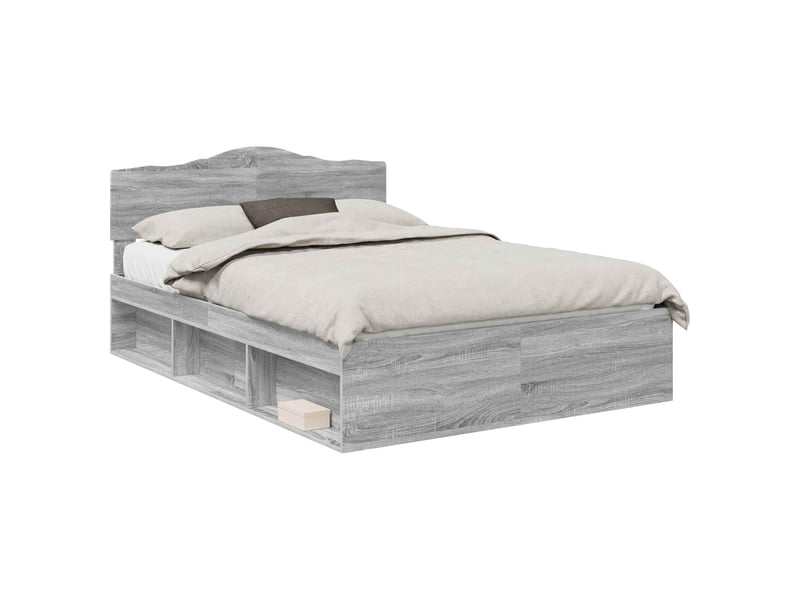  Lit double- lit adulte -  cadre de lit gris sonoma 140 x 200 cm bois de pin massif  - Conforama A