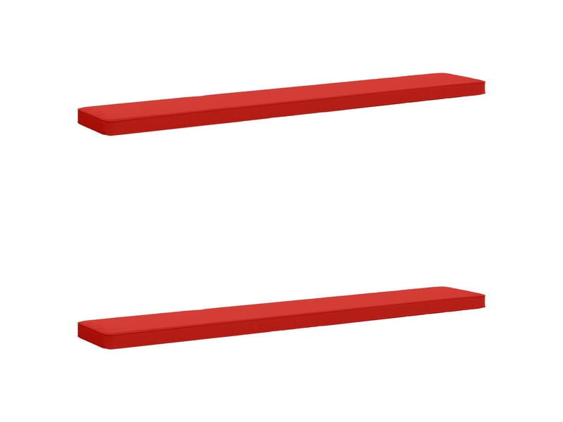  Lot de 2 coussins de banc, coussins d'assise vught 100 % polyester rouge cf58544  - Conforama A