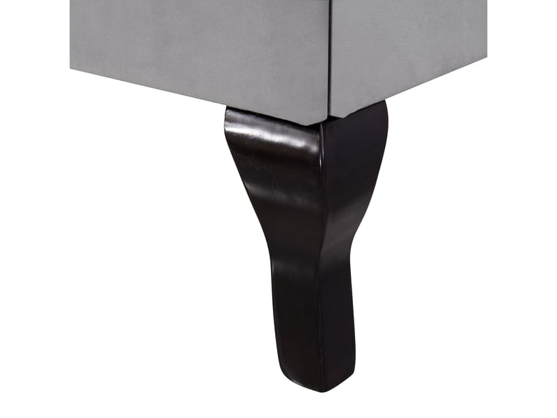  Lit rembourré en velours gris, lit simple avec tête capitonnée et pieds de 20 cm, 200x90 cm, matelas non précisé  - Conforama E