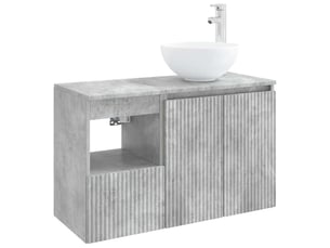 Ensemble de mobilier de salle de bain 2 pc gris béton cf64150