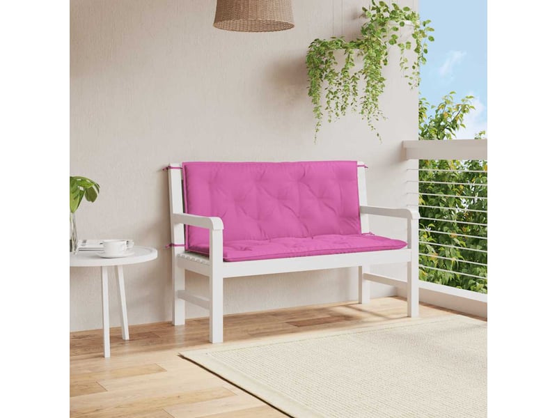  Lot de 2 coussins de banc de jardin, coussins d'assise rose 120x50x7 cm tissu cf58682  - Conforama B