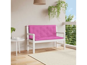Lot de 2 coussins de banc de jardin, coussins d'assise rose 120x50x7 cm tissu cf58682