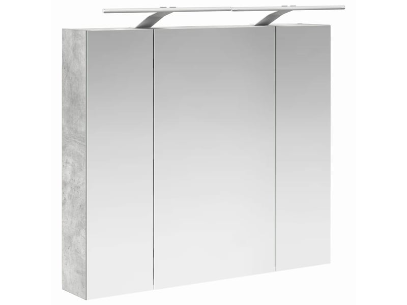  Armoire miroir de salle de bain, cabinet de salle de bain gris béton 80 x 14.5 x 70 cm cf65165  - Conforama E