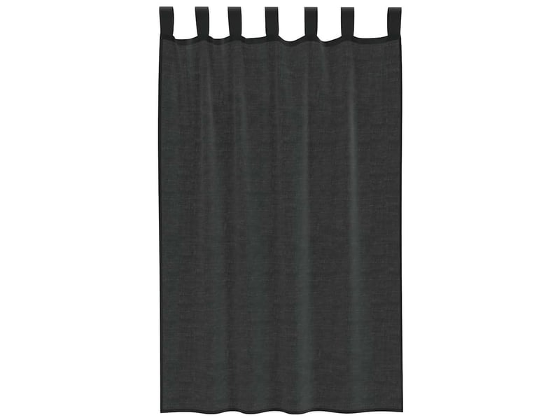 Lot de 2 rideaux en voile, voilages avec passants noir cf44452 - Conforama D