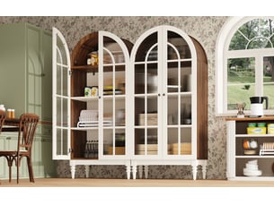 Vitrine coloris bicolore 3 étagère(s) <strong>DESMIU</strong> <strong></strong> - 76 cmx165 cm