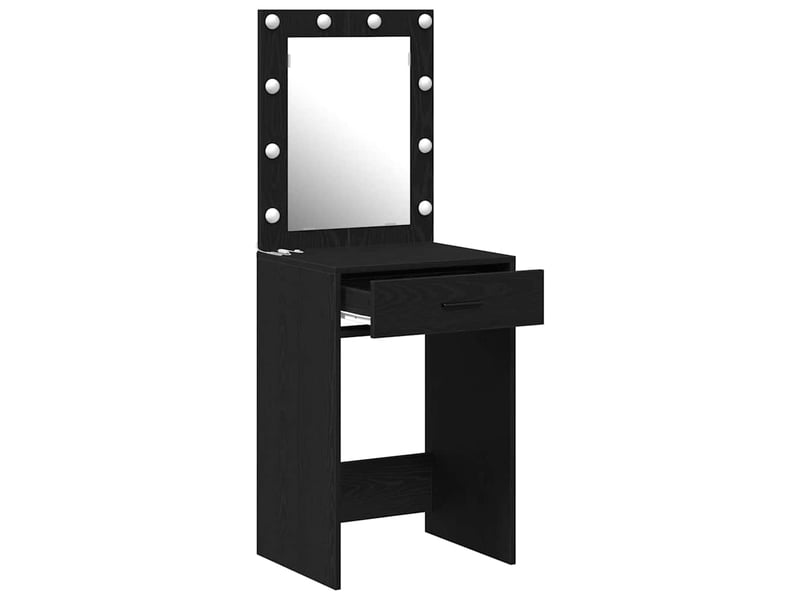 Coiffeuse, table de toilette chêne noir 50x41x135 cm bois d'ingénierie shl87629 - Conforama D