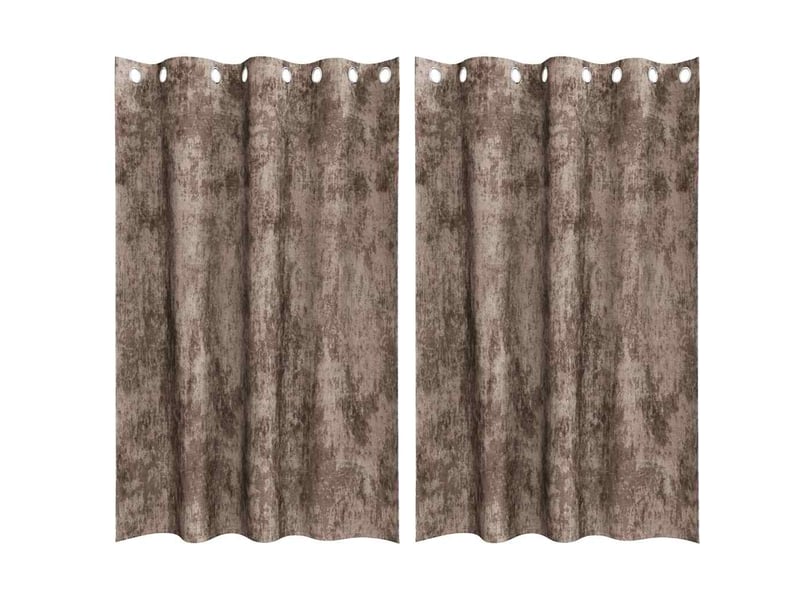  Lot de 2 rideaux en velours, rideaux de fenêtre cappuccino 175 x 140 cm velours cf44156  - Conforama A