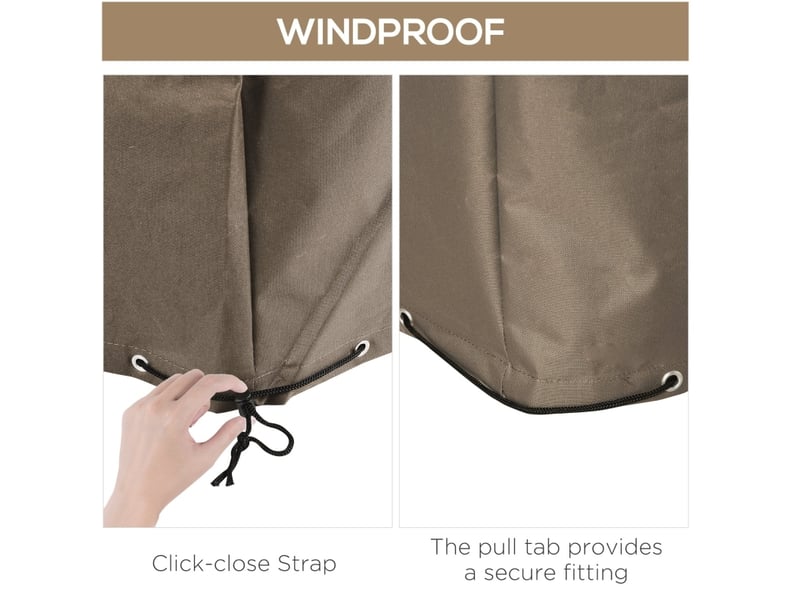  Housse de protection pour mobilier de jardin 275x205x90 cm – beige – imperméable, anti-uv et pliable  - Conforama E