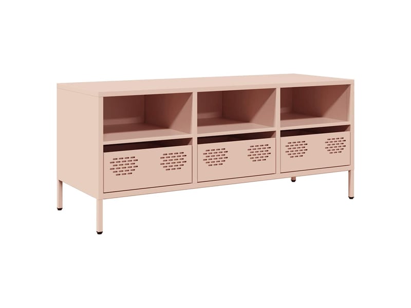  Meuble tv - banc tv - meuble de rangement rose 101,5x39x43,5 cm acier laminé à froid  - Conforama A