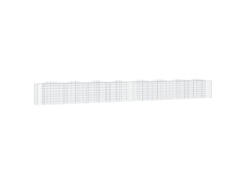  Lit surélevé à gabions arqué 800 x 50 x 100 cm fer galvanisé argent 02_0039943  - Conforama A