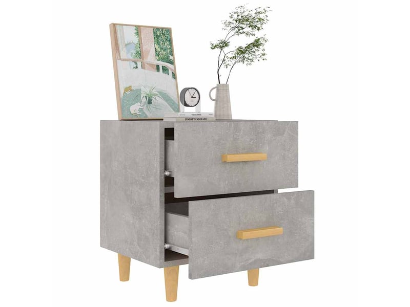  Table de chevet - cabinet de chevet - table de nuit gris béton 40x35x47,5 cm  - Conforama E