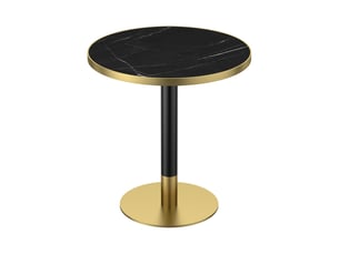 Table à manger 70 cm plateau effet marbre table de salle à manger design moderne plateau en pierre frittée résistant aux rayures et à l’abrasion surface hydrofuge pieds en acier inoxydable usage polyvalent