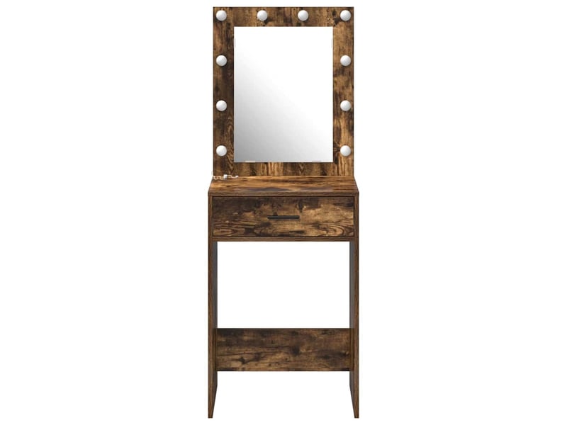 Coiffeuse, table de toilette chêne fumé 50x41x135 cm bois d'ingénierie shl95308 - Conforama E
