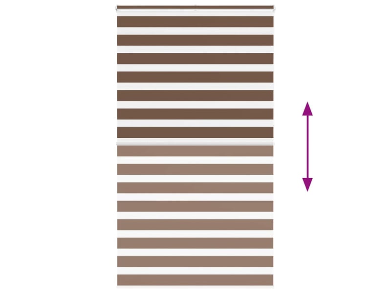  Store zèbre, store de fenêtre marron 125x230cm largeur du tissu 120,9cm polyester cf48666  - Conforama E