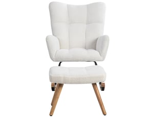 Fauteuil fixe MODENVIE  Tissu bouclette blanc