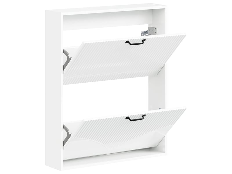  Meuble à chaussures mural, armoire à chaussures hoorn 71x17x86 cm blanc brillant  - Conforama C