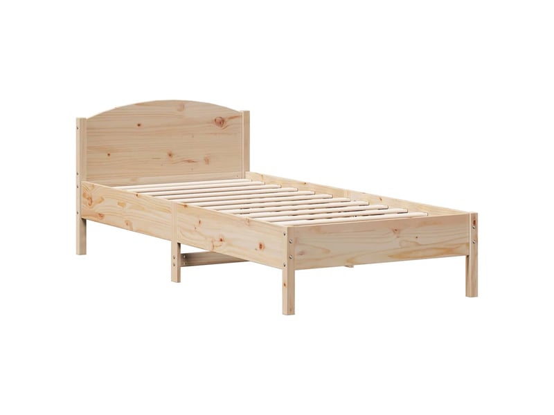  Lit simple- lit adulte -  cadre de lit sans matelas 100x200 cm bois massif de pin  - Conforama A