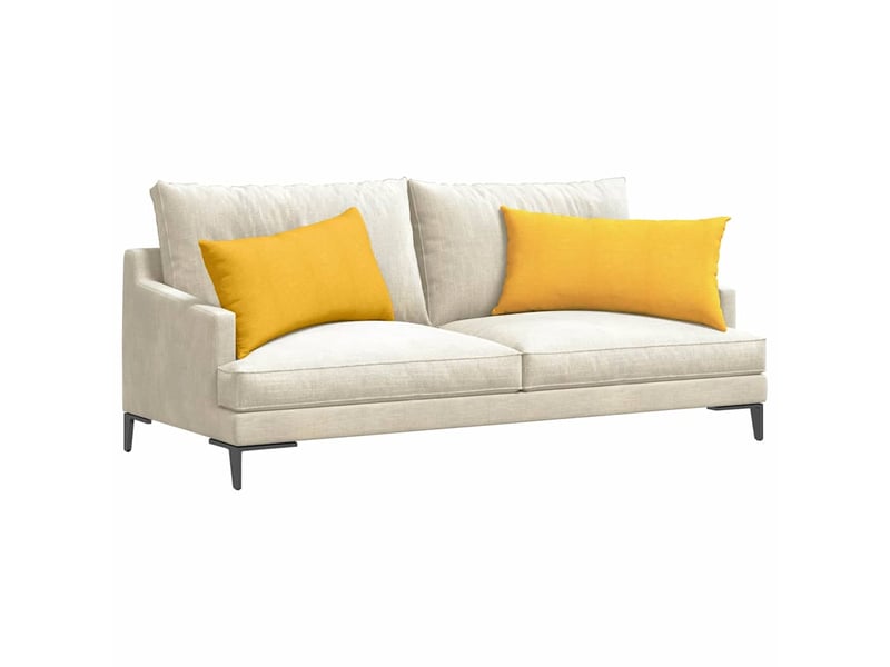  Lot de 2 coussins de canapé, coussins décoratifs jaune clair 80 x 40 cm cf59120  - Conforama C