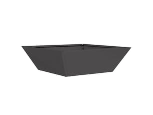 Jardinière - cache-pot de jardin noir 50 x 50 x 15 cm acier laminé à froid
