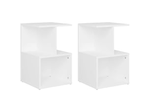 Lot de 2 tables de chevet - cabinet de chevet - table de nuit blanc 35x35x55 cm bois d'ingénierie