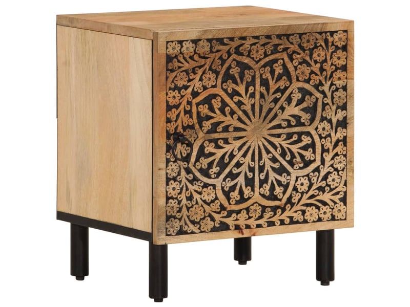  Lot de 2 tables de chevet - cabinet de chevet - table de nuit 40x33x46 cm bois de manguier solide  - Conforama D