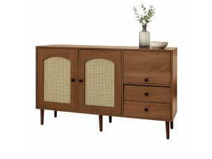 Buffet 2 porte(s)  3 tiroir(s) <strong></strong> <strong></strong> - 130 cm coloris naturel 