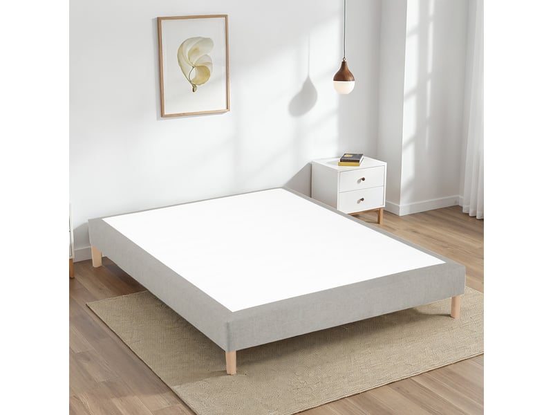  Sommier tapissier tissu sisal - pierre - 80x190 3SO0205180819.C147 - Conforama D