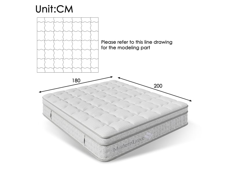  Matelas 180x200 h3 7 zones ressorts ensachés, mousse froide, 25 cm, certifié oeko-tex YK-N616P446107 - Conforama B