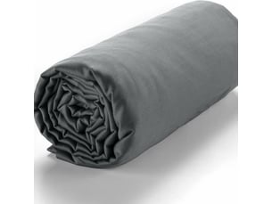 Drap housse 140x190 +30 cm satin de coton gris foncé