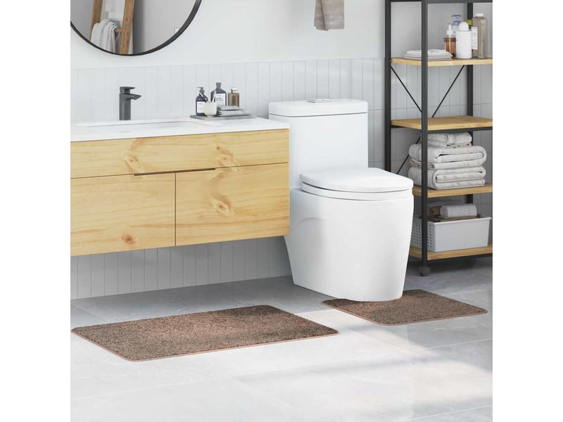  Ensemble de tapis de bain antidérapants 2 pc marron 50 x 50 cm cf64744  - Conforama B