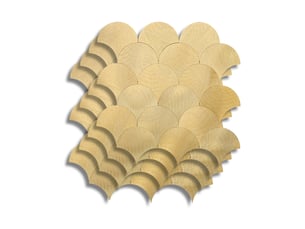 Lot de 4 crédences adhésives murales 3d - effet écailles 25x25 cm