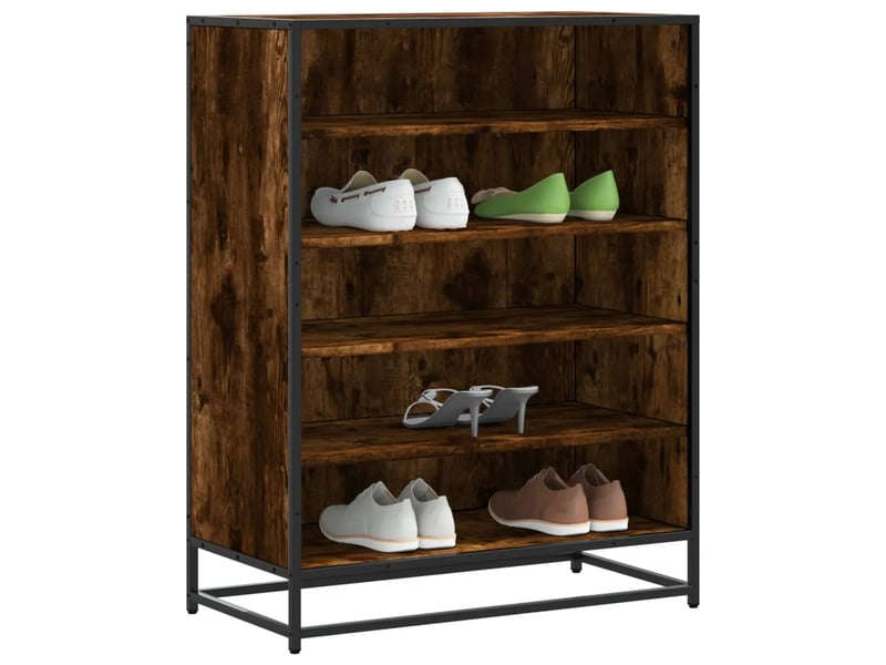  Meuble à chaussures, armoire à chaussures chêne fumé bois d'ingénierie et métal shl941  - Conforama B