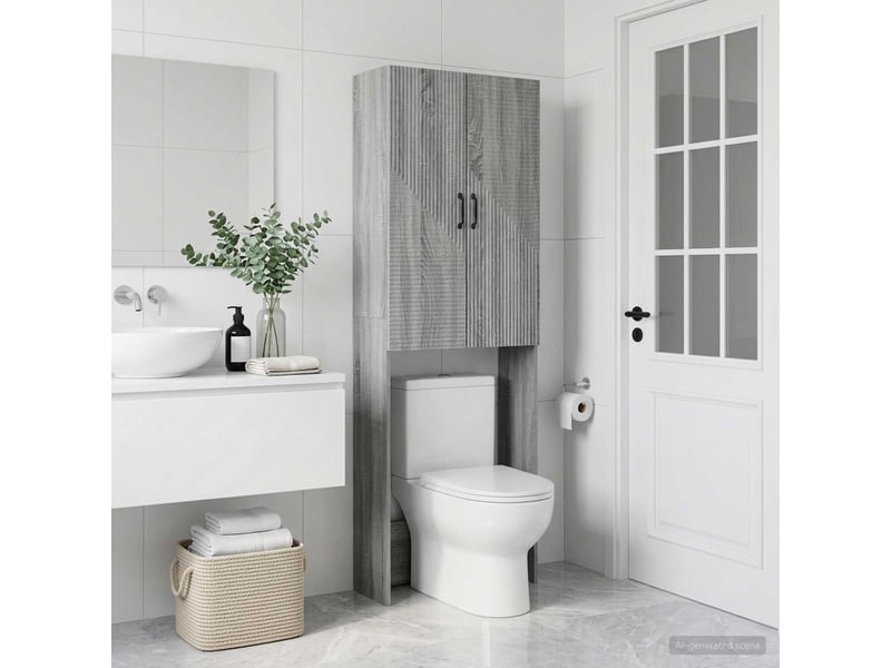Armoire de toilette, meuble de toilette haarlem sonoma gris 66x25.5x190 cm - Conforama B