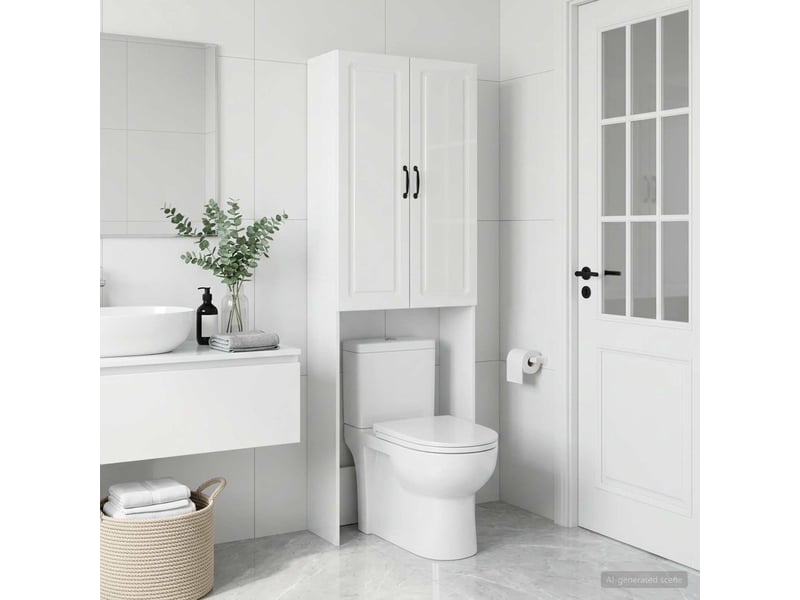 Armoire de toilette, meuble de toilette utrecht blanc brillant 66x25.5x190 cm - Conforama B