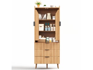 Buffet 2 porte(s) 3 tiroir(s) HOMVRA - 75 cm coloris naturel