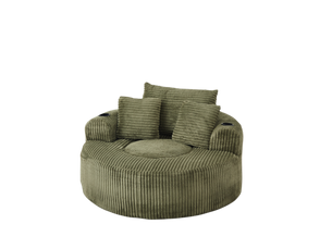 Fauteuil fixe WISHDOR  Velours côtelé vert vendu A l'unité