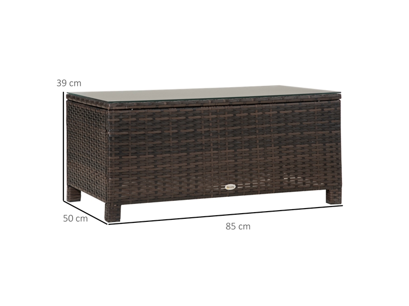  Table basse de jardin métal marron 85x50x39cm  - Conforama E
