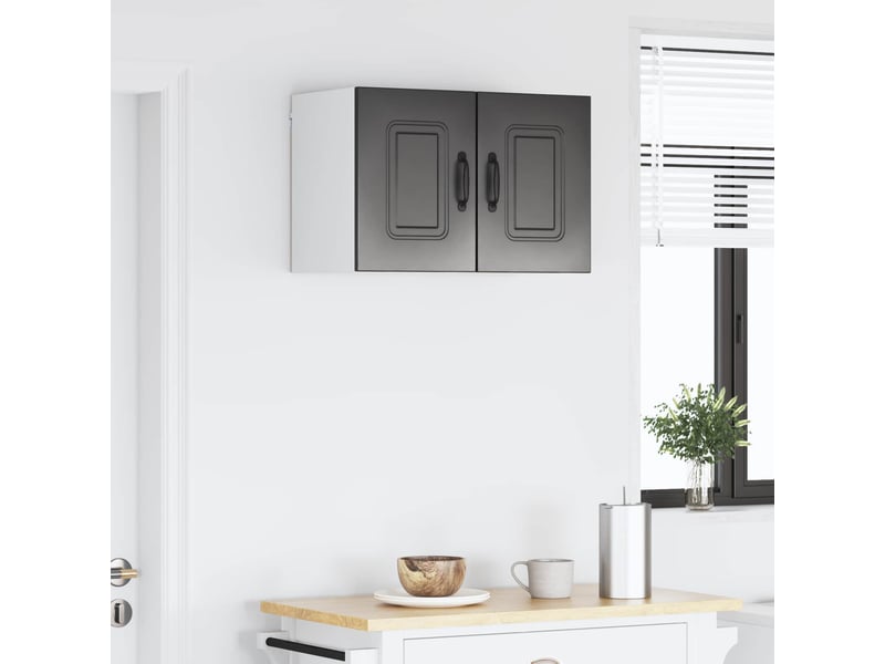 Meuble mural de cuisine | armoire de cuisine 2 pcs noir bois d'ingénierie shl5411 - Conforama D