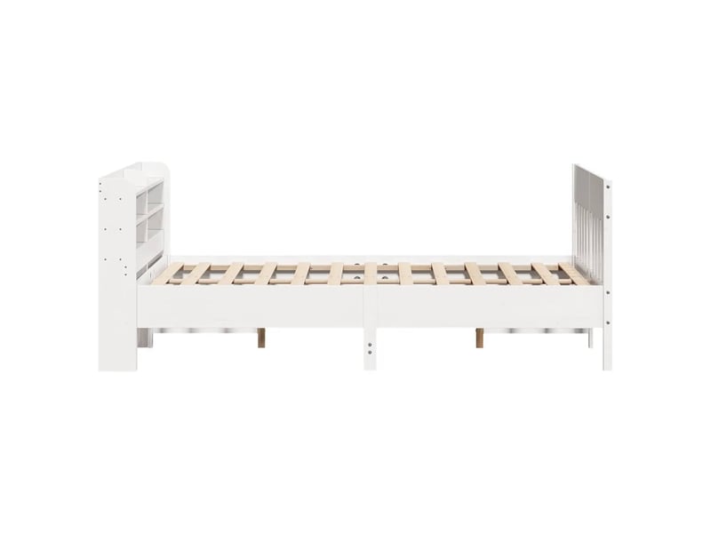  Lit double- lit adulte -  cadre de lit sans matelas blanc 135x190 cm bois de pin massif  - Conforama D