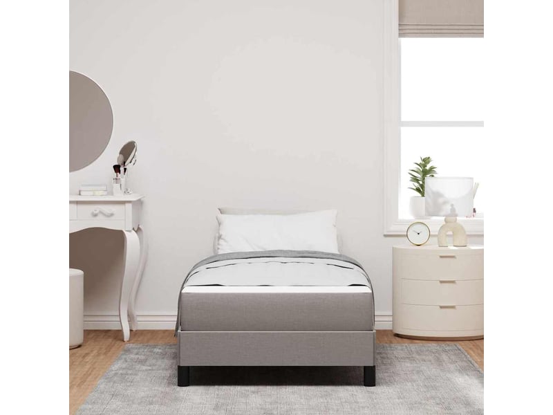  Lit simple- lit adulte -  lit à ressorts taupe 80 x 200 cm tissu  - Conforama B