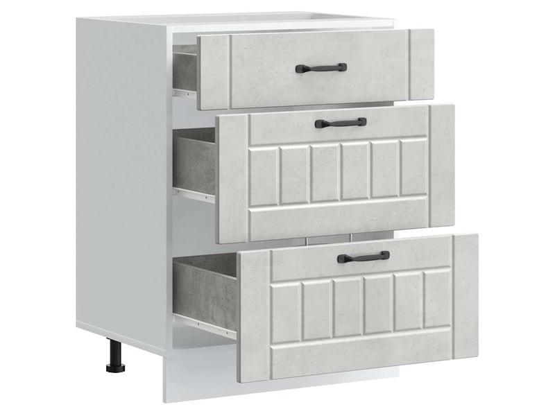  Meuble de rangement, armoire de cuisine lucca gris béton bois ingénierie shl7861  - Conforama E