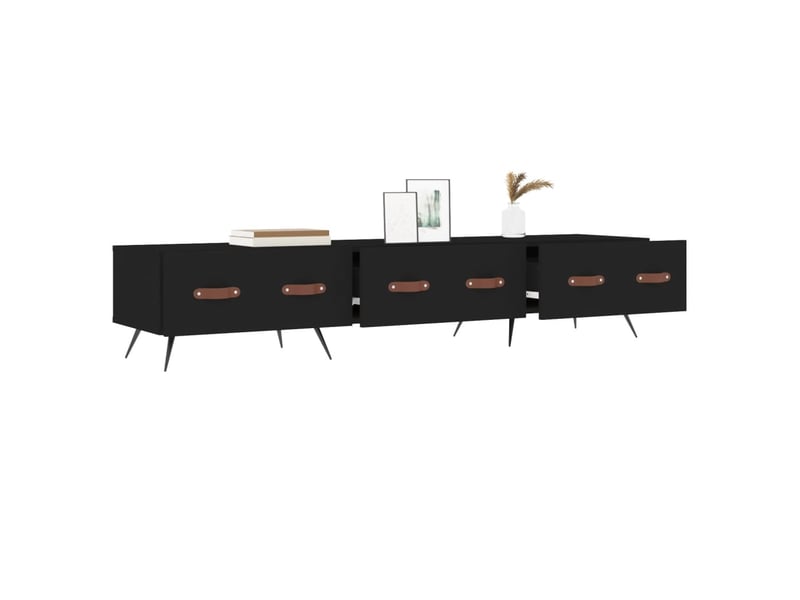  Meuble tv - banc tv - meuble de rangement noir 150x36x30 cm bois d'ingénierie  - Conforama D