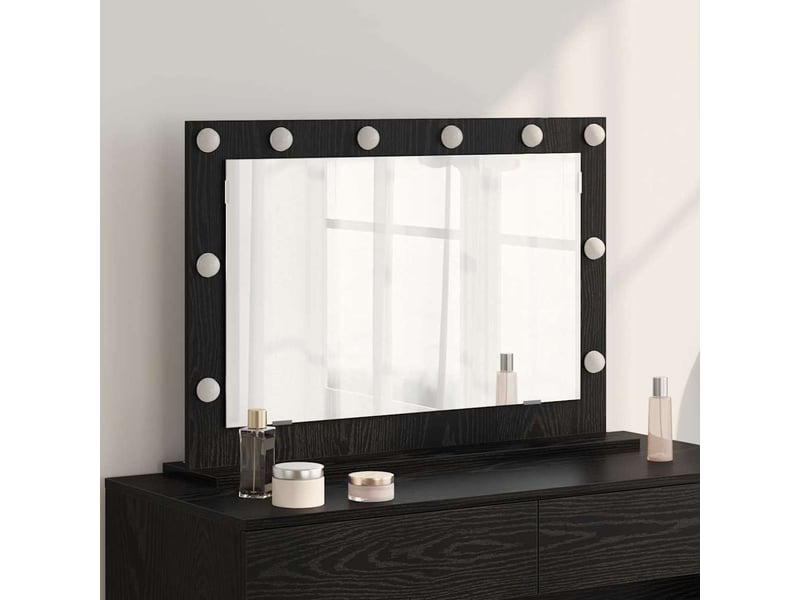  Miroir de vanité, miroir de coiffeuse chêne noir 80 x 15 x 18 cm rectangulaire cf62765  - Conforama B