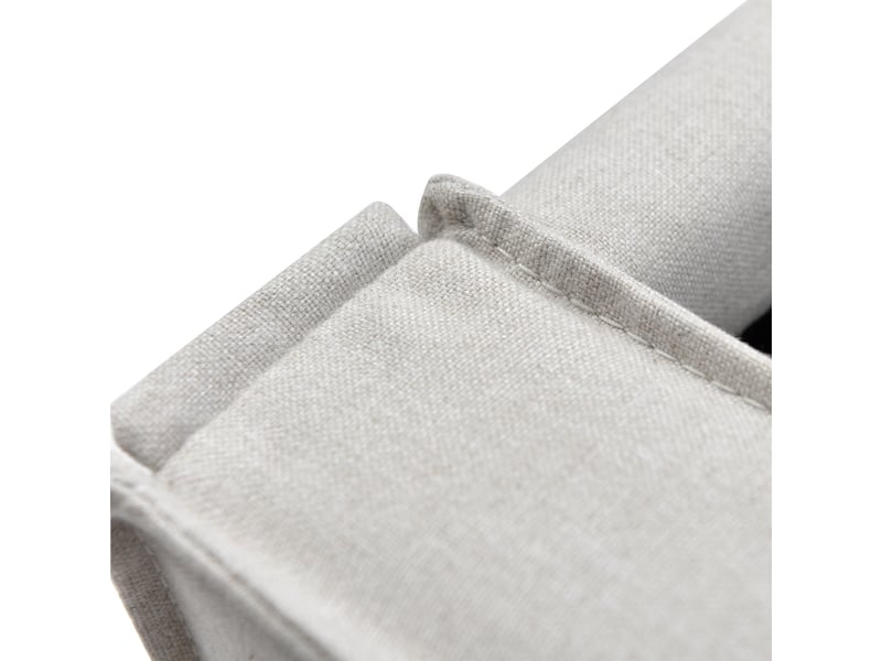  Lit coffre 1 place 90x200 cm en coton avec rangement sous le sommier et tête capitonnée, matelas inclus, gris clair  - Conforama E