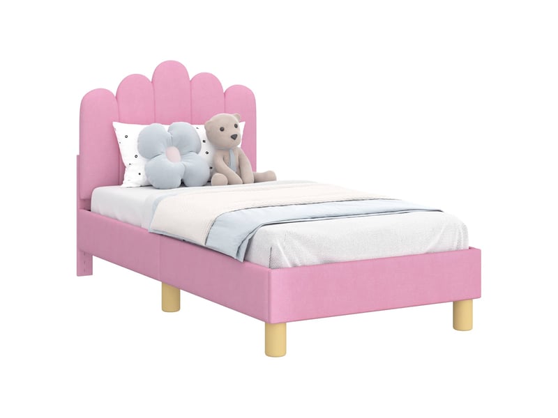  Lit simple- lit adulte -  cadre de lit pour tout-petit avec tête de lit rose 70 x 140 cm  - Conforama A