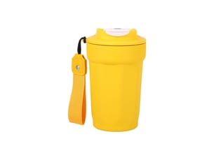 Mug thermos isotherme 450 ml double paroi inox avec couvercle étanche jaune