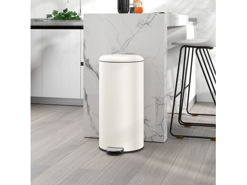  Poubelle à pédale 30 l 36 x 30 x 63,5 cm couvercle ivoire  - Conforama B