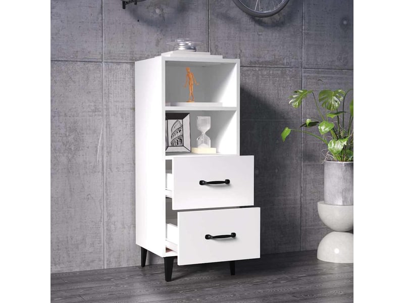  Buffet - bahut - meuble de rangement blanc 34,5x34x90 cm bois d'ingénierie  - Conforama C