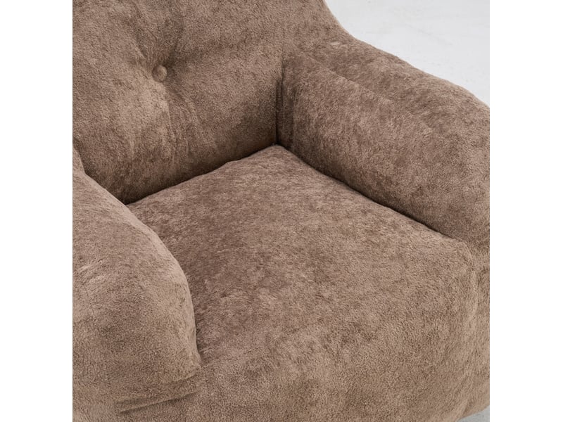  Fauteuil pouf 95x95x79 cm avec accoudoirs kaki  - Conforama D